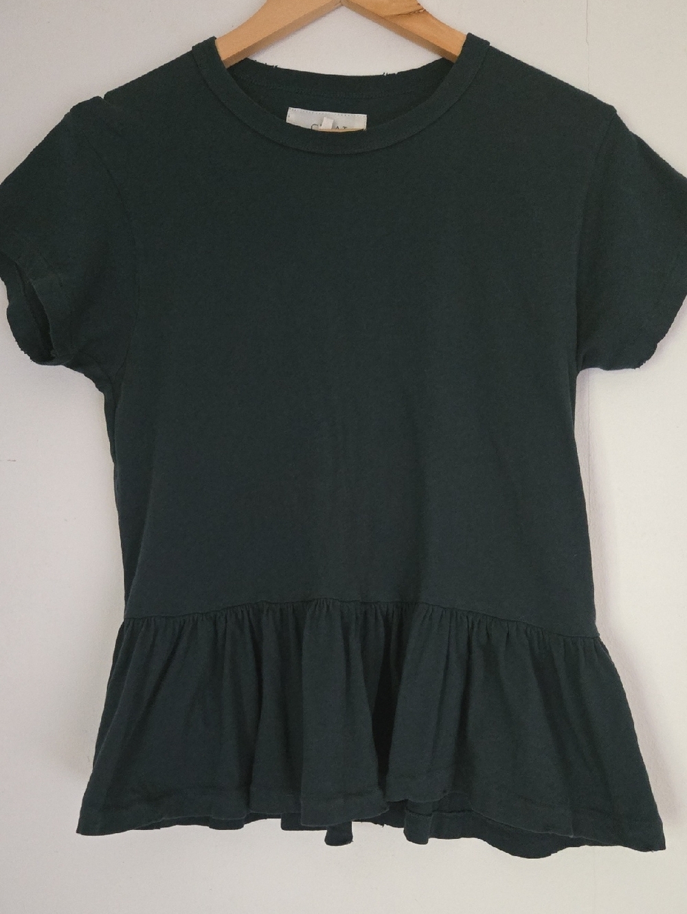 THE GREAT. Teal Green Peplum Top - Sz 0